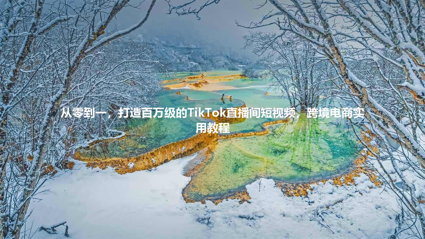 从零到一，打造百万级的TikTok直播间短视频，跨境电商实用教程