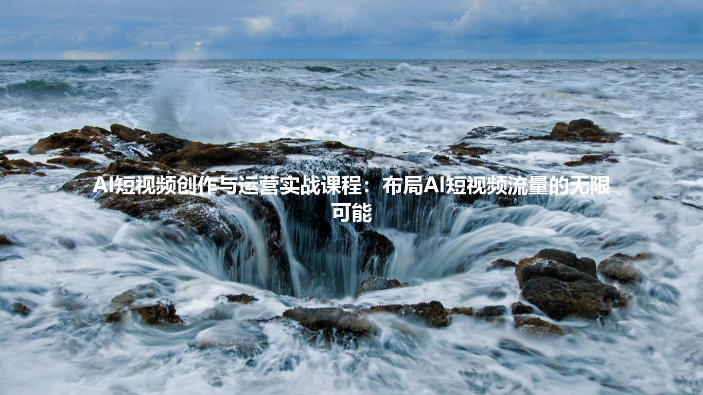 AI短视频创作与运营实战课程：布局AI短视频流量的无限可能