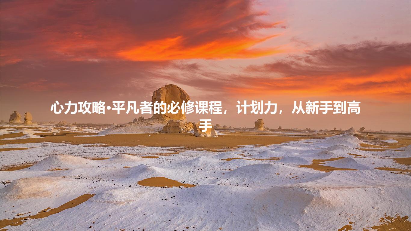 心力攻略·平凡者的必修课程，计划力，从新手到高手