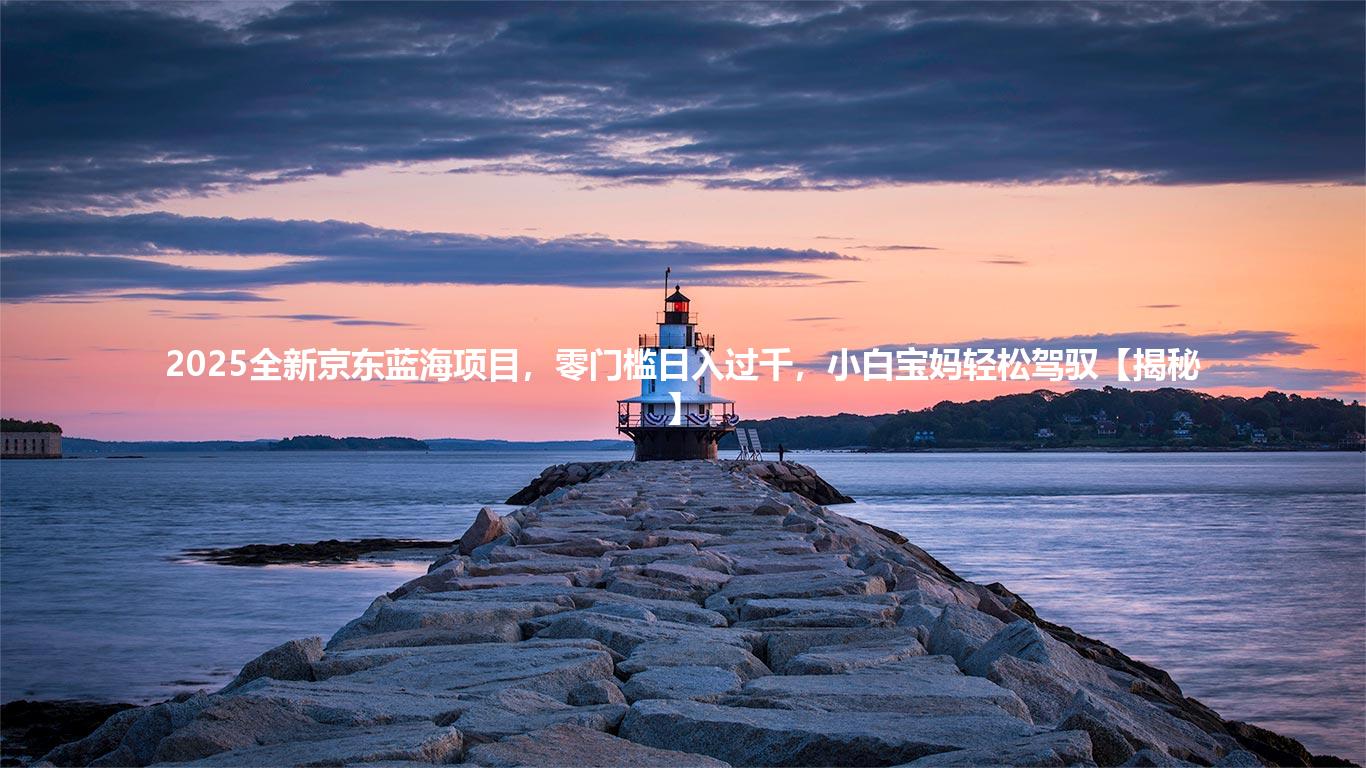 2025全新京东蓝海项目，零门槛日入过千，小白宝妈轻松驾驭【揭秘】