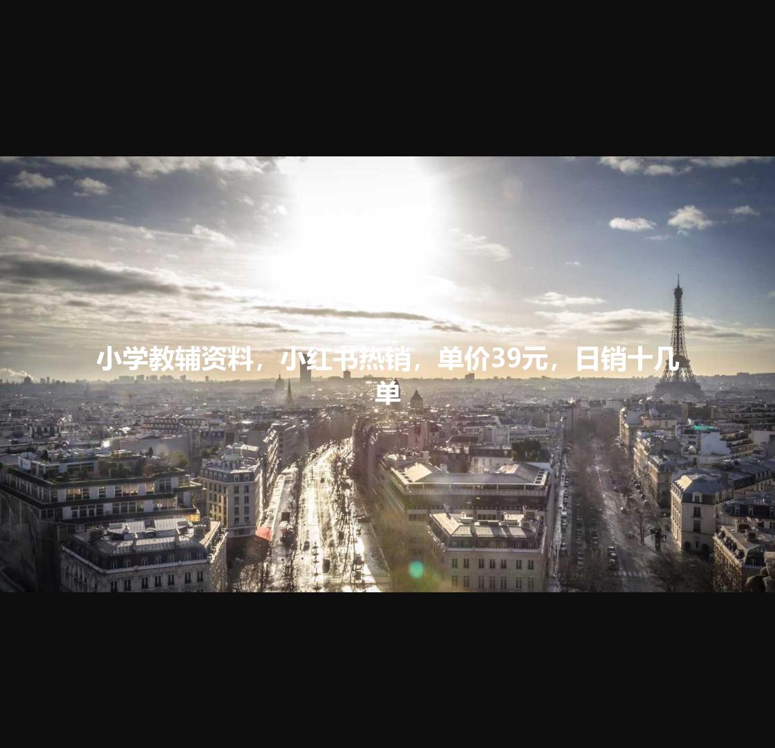 小学教辅资料，小红书热销，单价39元，日销十几单