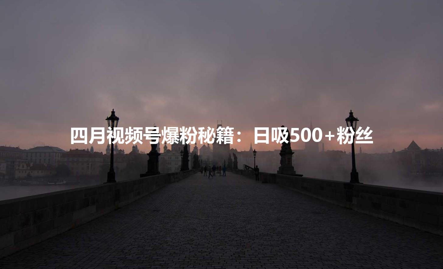 四月视频号爆粉秘籍：日吸500+粉丝