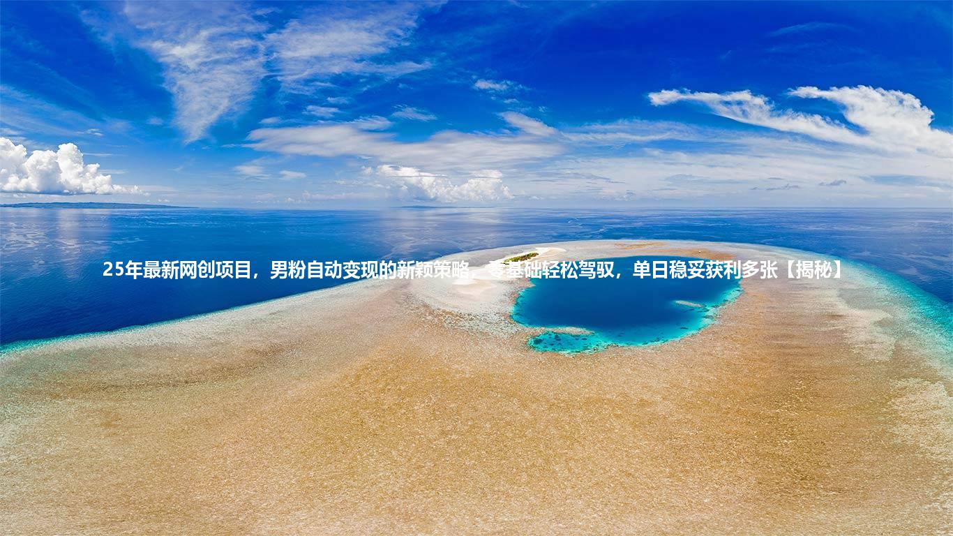 25年最新网创项目,男粉自动变现的新颖策略,零基础轻松驾驭,单日稳妥获利多张【揭秘】