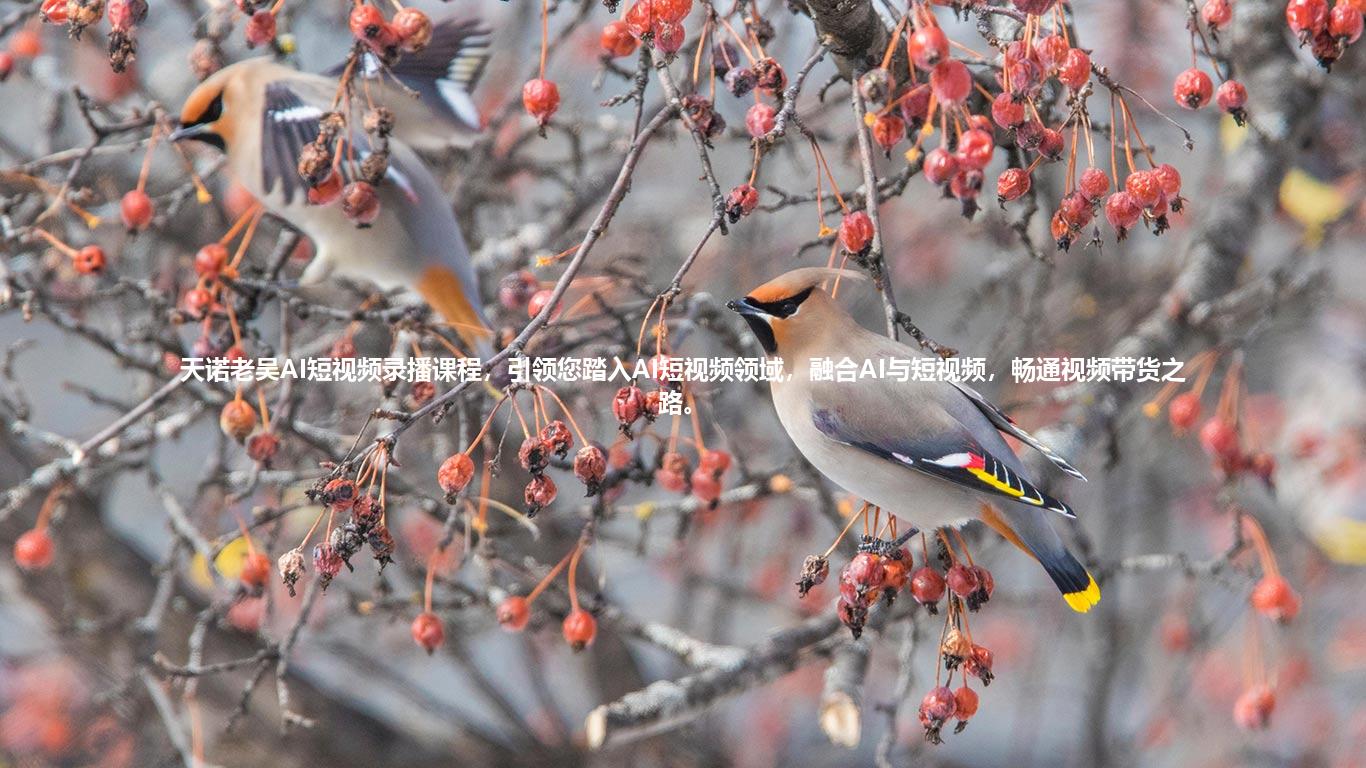 天诺老吴AI短视频录播课程,引领您踏入AI短视频领域,融合AI与短视频,畅通视频带货之路。