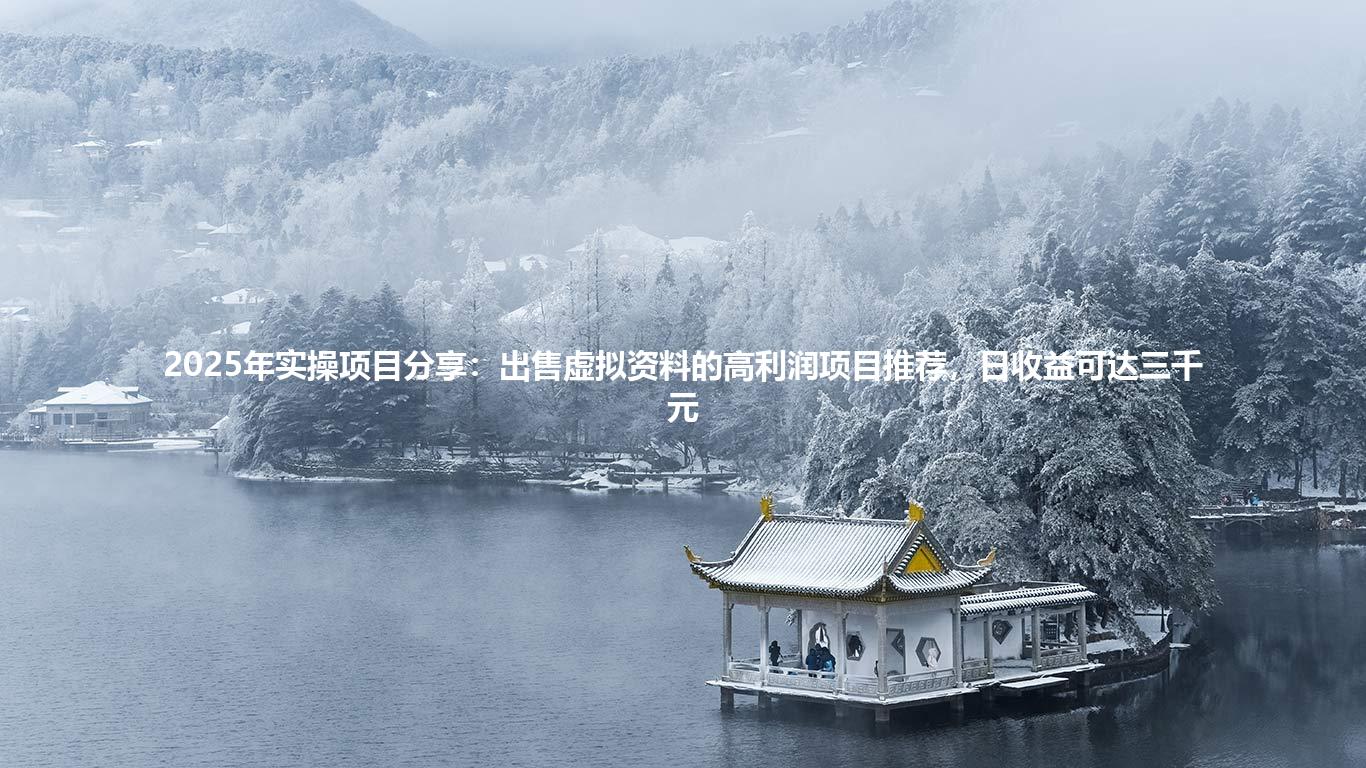 2025年实操项目分享：出售虚拟资料的高利润项目推荐，日收益可达三千元
