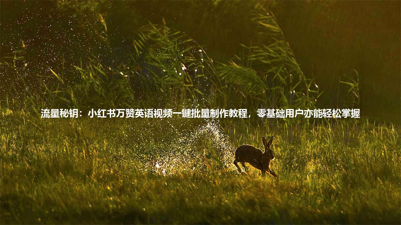 流量秘钥:小红书万赞英语视频一键批量制作教程,零基础用户亦能轻松掌握