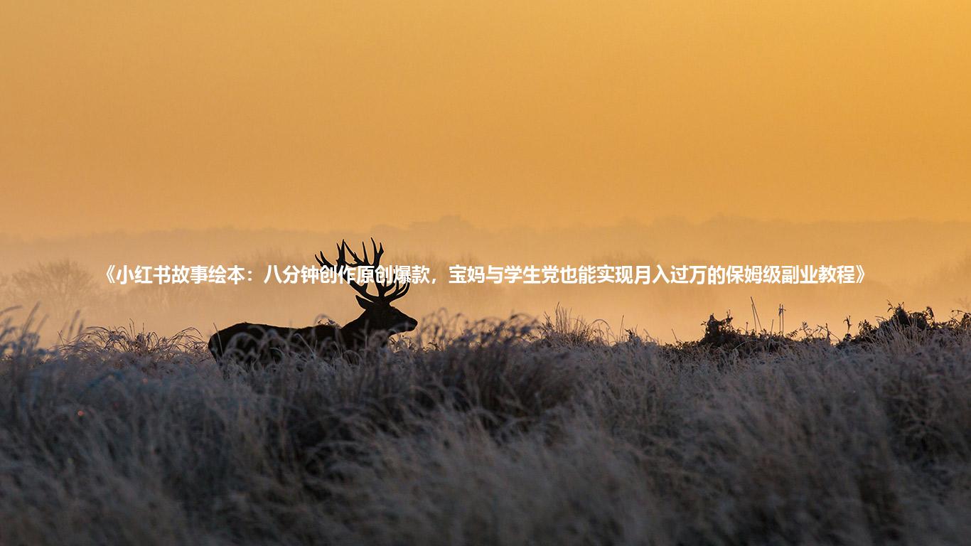 《小红书故事绘本：八分钟创作原创爆款，宝妈与学生党也能实现月入过万的保姆级副业教程》