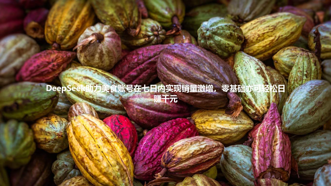 DeepSeek助力美食账号在七日内实现销量激增,零基础亦可轻松日赚千元