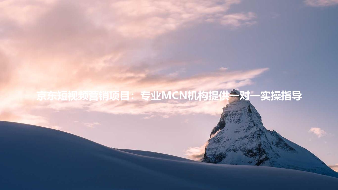 京东短视频营销项目:专业MCN机构提供一对一实操指导
