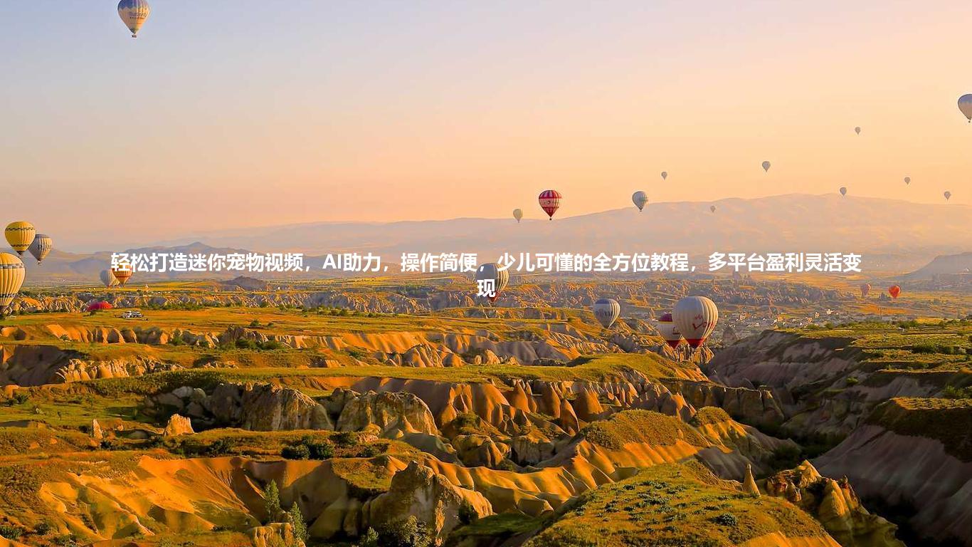 轻松打造迷你宠物视频，AI助力，操作简便，少儿可懂的全方位教程，多平台盈利灵活变现