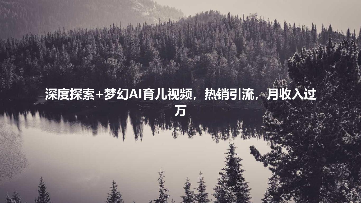 深度探索+梦幻AI育儿视频,热销引流,月收入过万