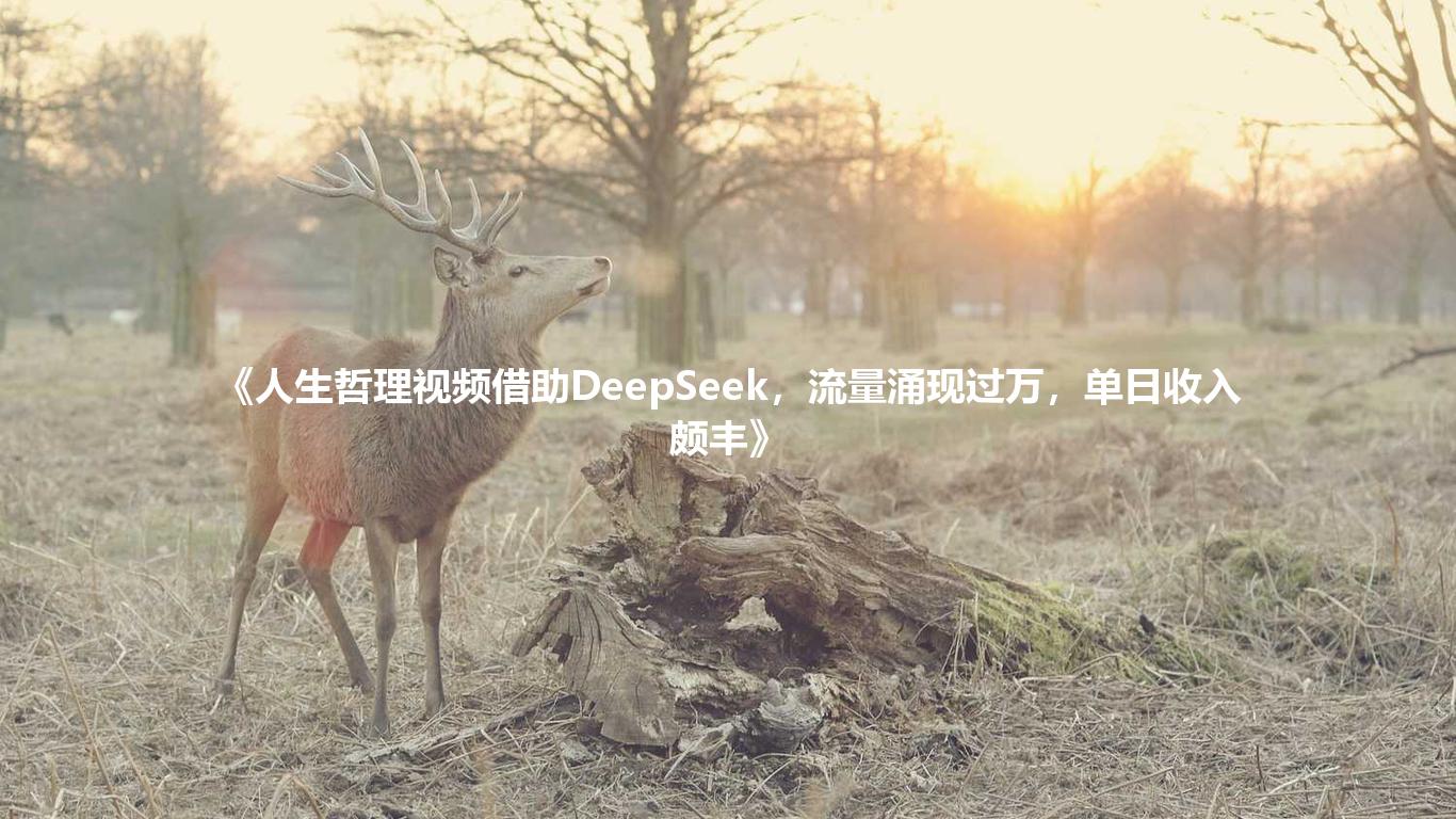 《人生哲理视频借助DeepSeek,流量涌现过万,单日收入颇丰》