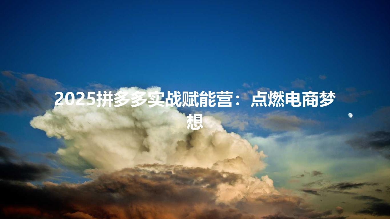 2025拼多多实战赋能营:点燃电商梦想