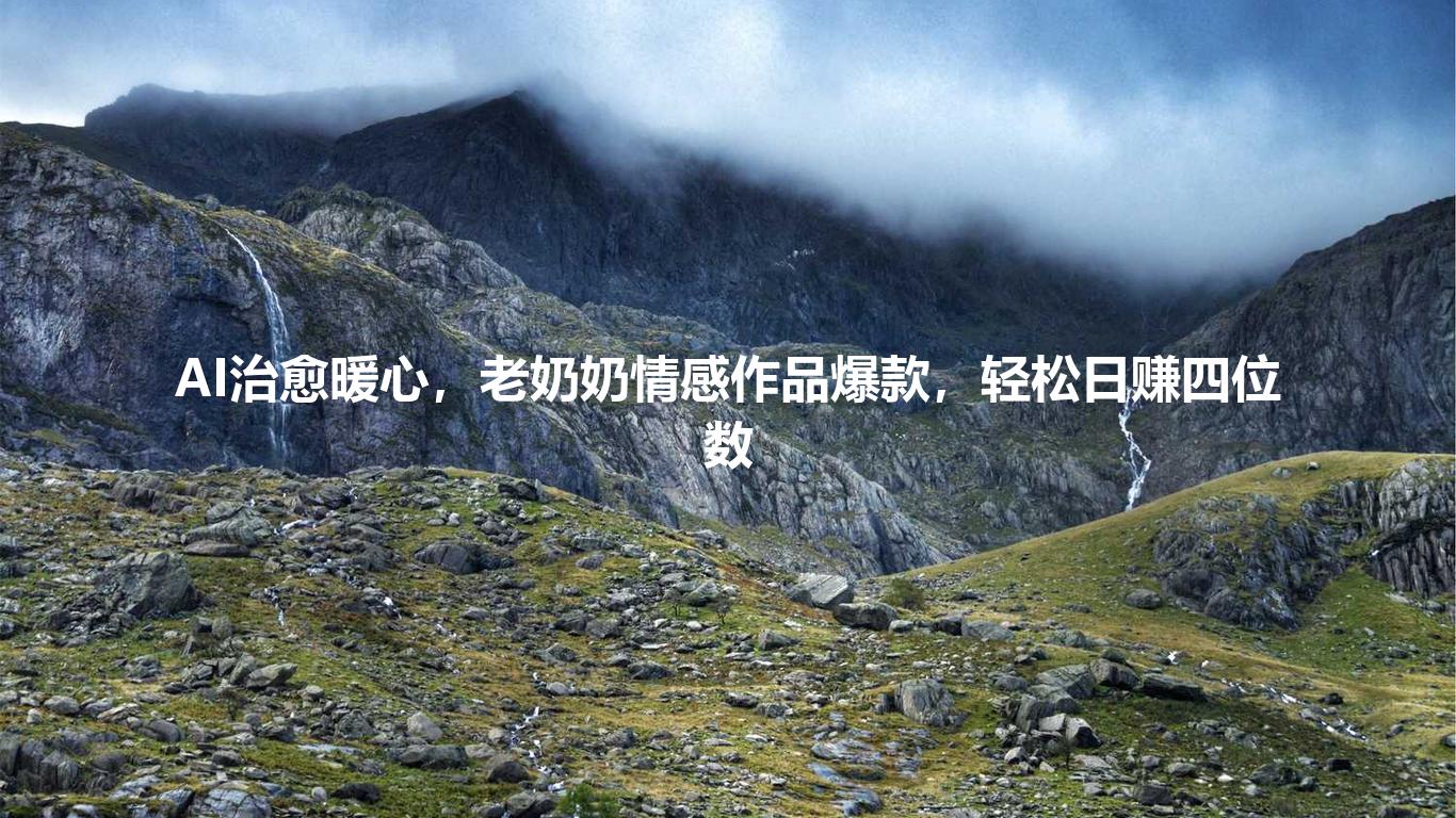 AI治愈暖心，老奶奶情感作品爆款，轻松日赚四位数