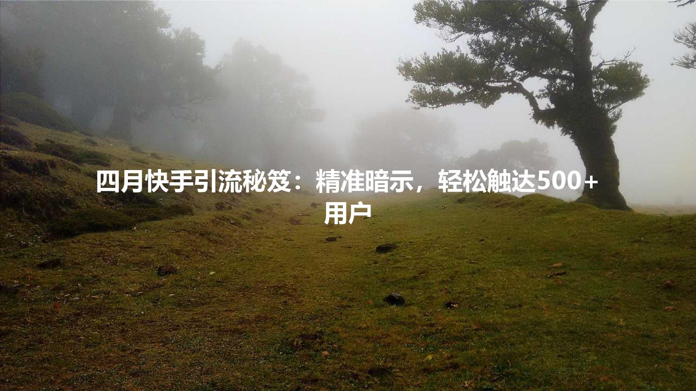 四月快手引流秘笈：精准暗示，轻松触达500+用户