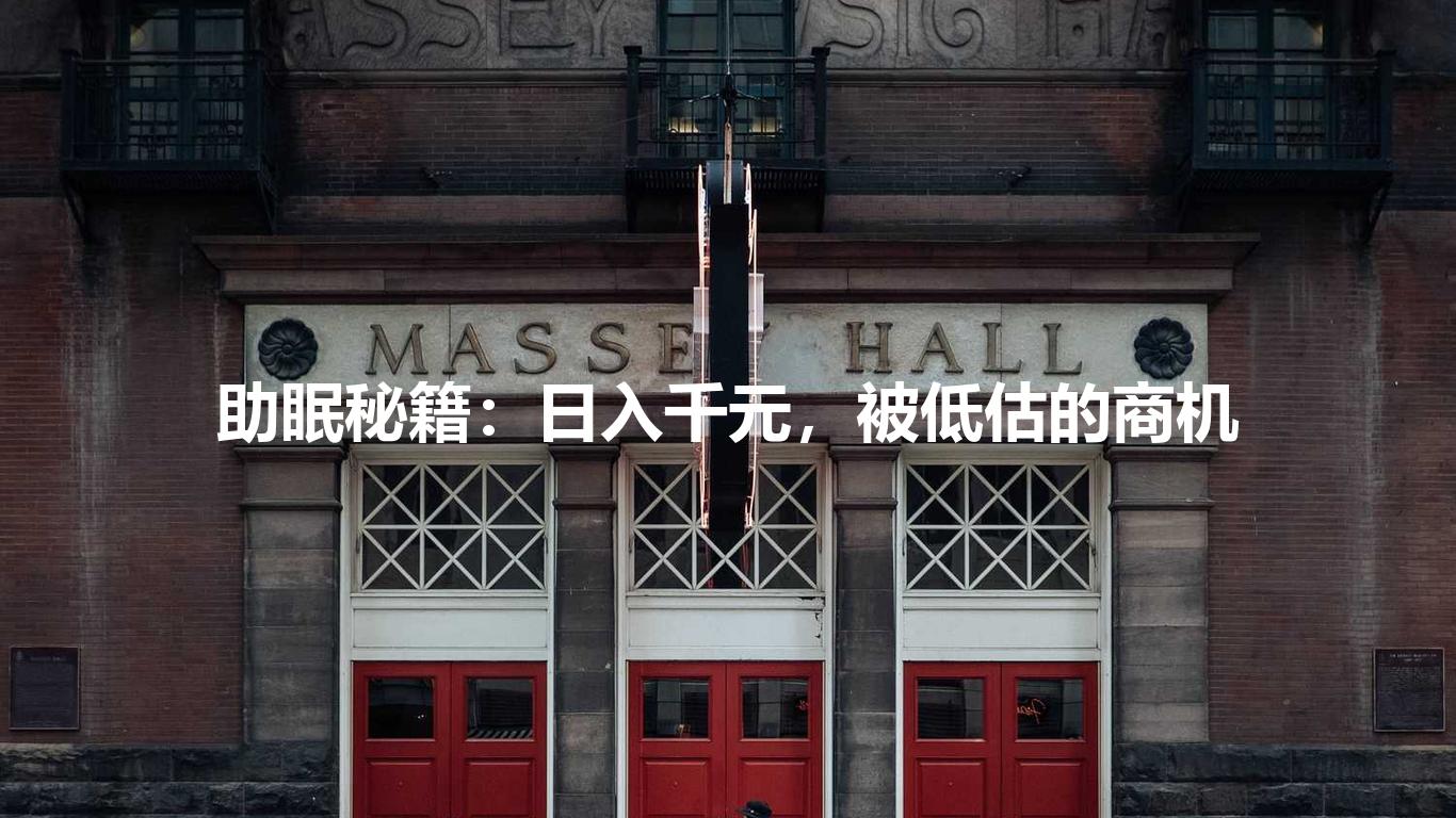 助眠秘籍:日入千元,被低估的商机