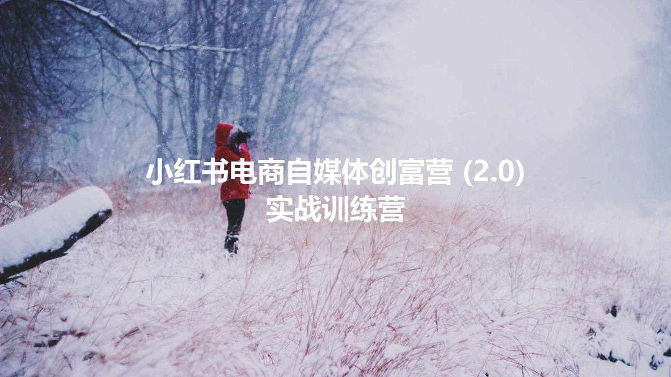 小红书电商自媒体创富营 (2.0) 实战训练营
